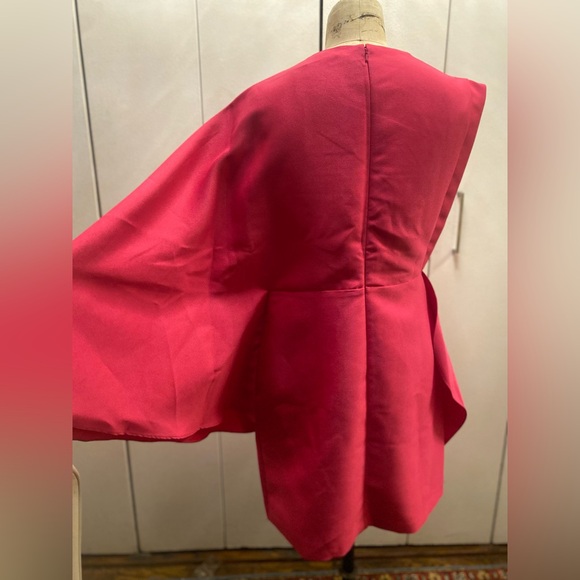 ASOS bright pink one shoulder flare mini dress - Picture 9 of 12